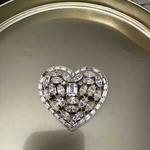 Heart Shaped Crystal Brooch